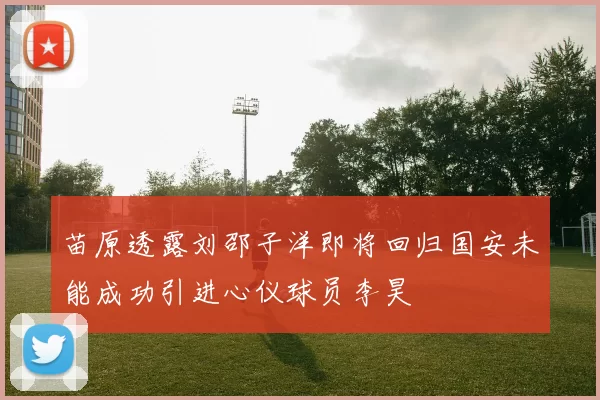 苗原透露刘邵子洋即将回归国安未能成功引进心仪球员李昊